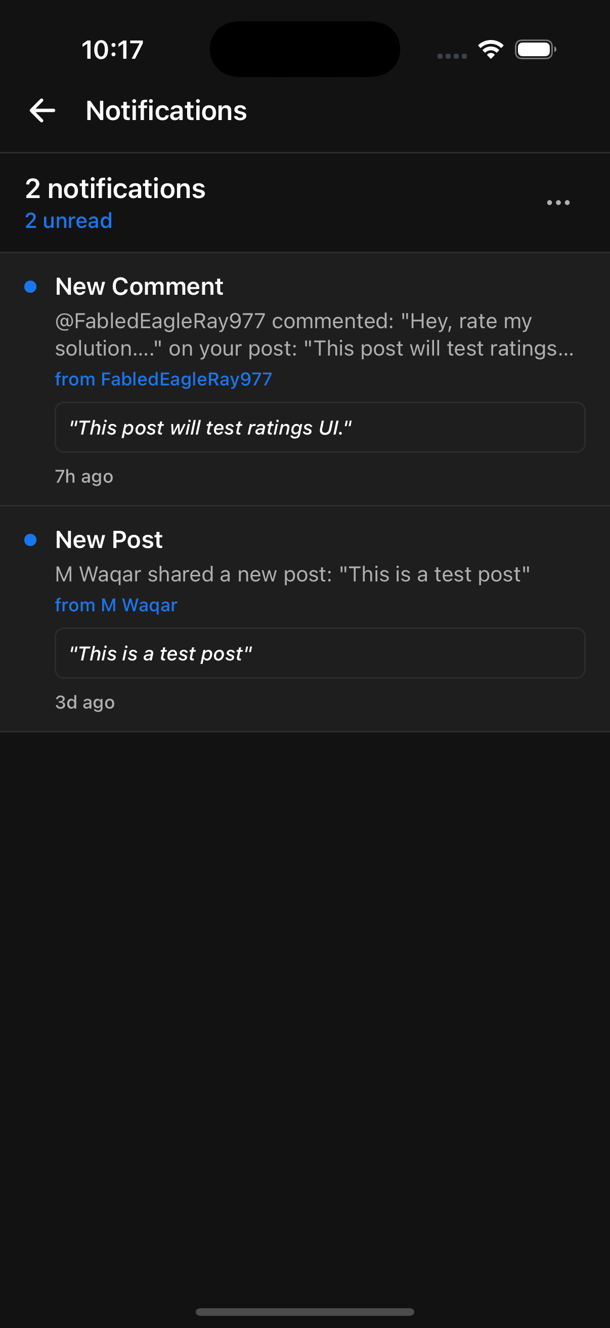 Smart notification center showing real-time alerts for new comments, peer responses, and case updates